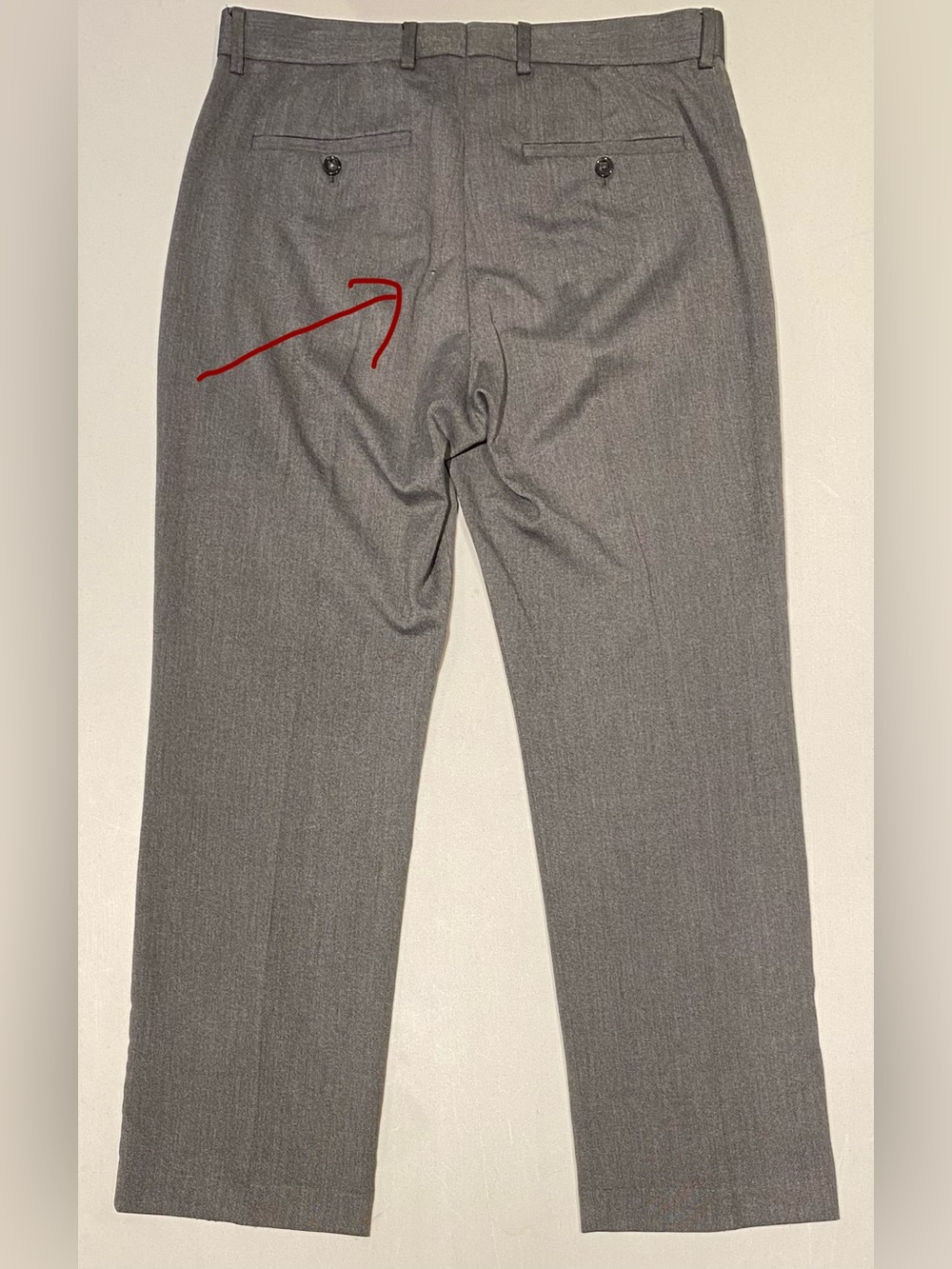 Express Producer Men's Herringbone Straight-Front Gray Dress Pants, 32x30 - Picture 9 of 10
